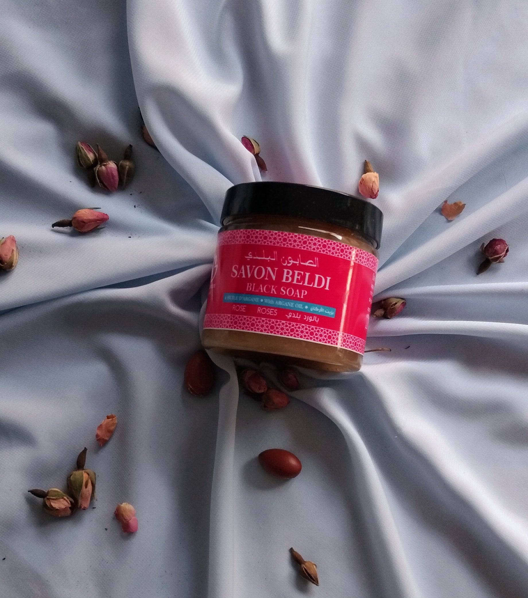 Jabón beldi de argán con rosas