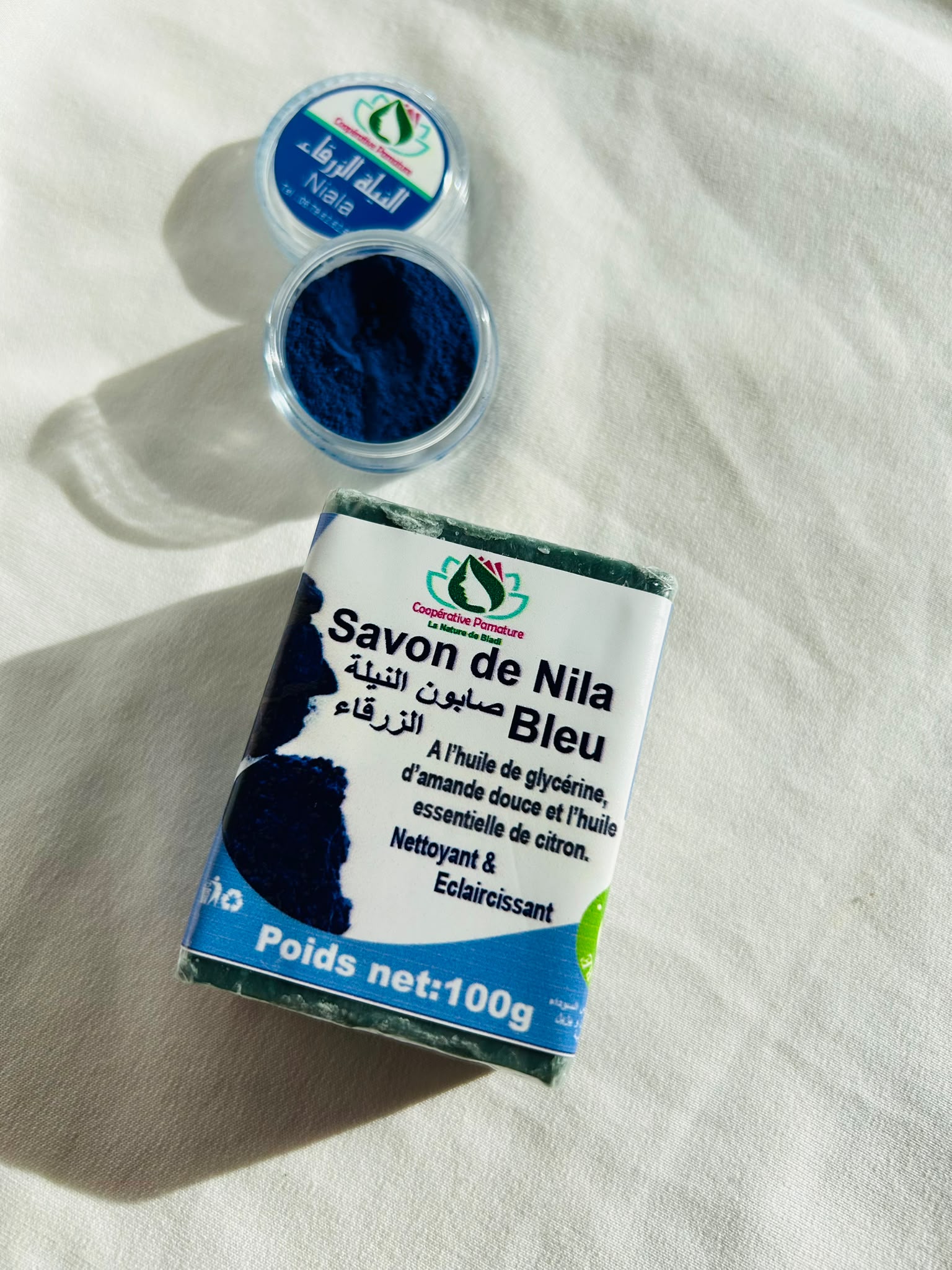 jabón de nila azul